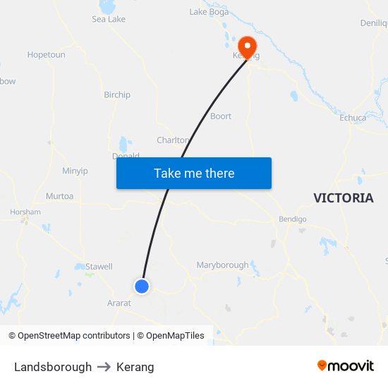 Landsborough to Kerang map