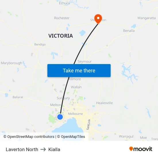 Laverton North to Kialla map