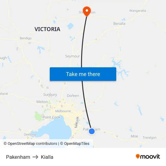 Pakenham to Kialla map