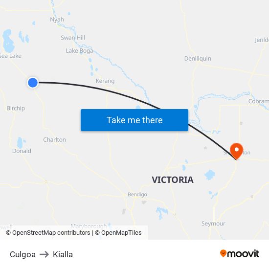 Culgoa to Kialla map