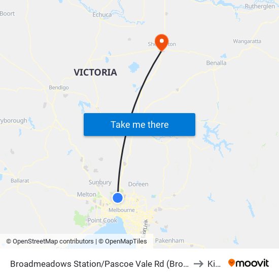 Broadmeadows Station/Pascoe Vale Rd (Broadmeadows) to Kialla map