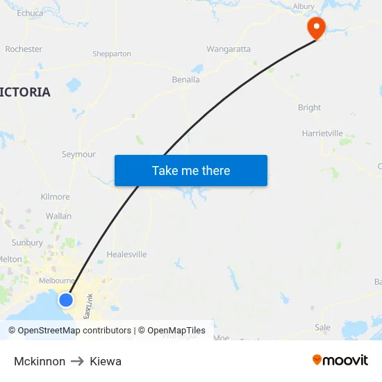 Mckinnon to Kiewa map