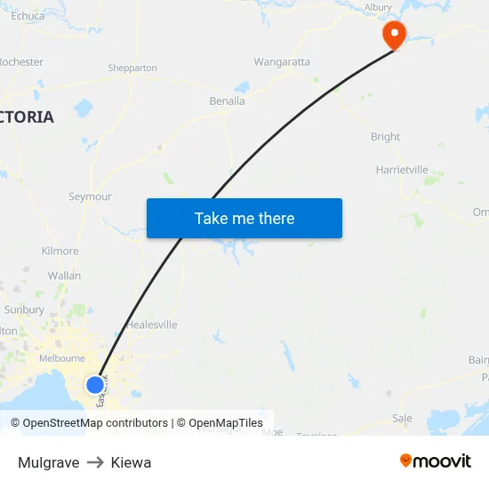 Mulgrave to Kiewa map