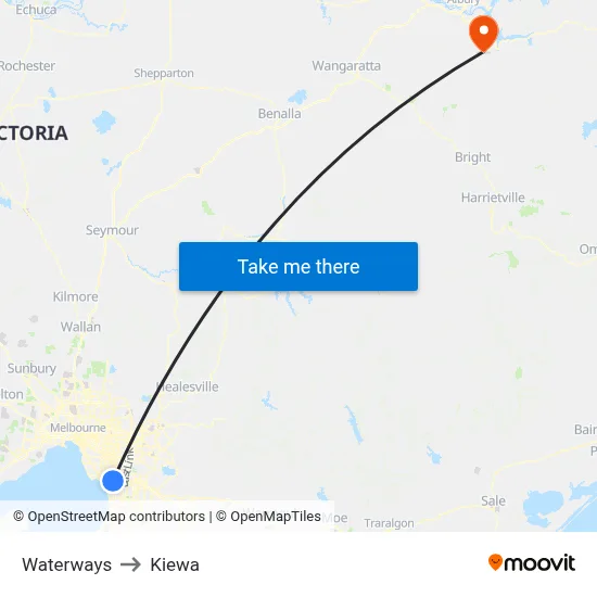 Waterways to Kiewa map