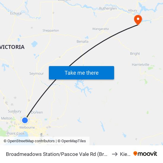 Broadmeadows Station/Pascoe Vale Rd (Broadmeadows) to Kiewa map