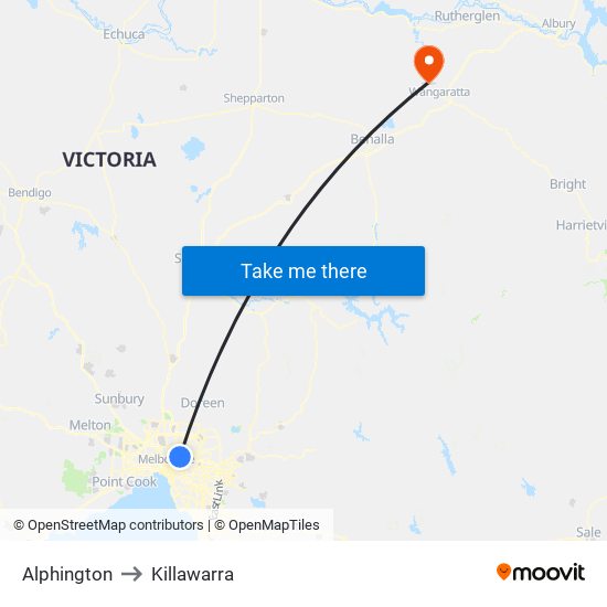 Alphington to Killawarra map