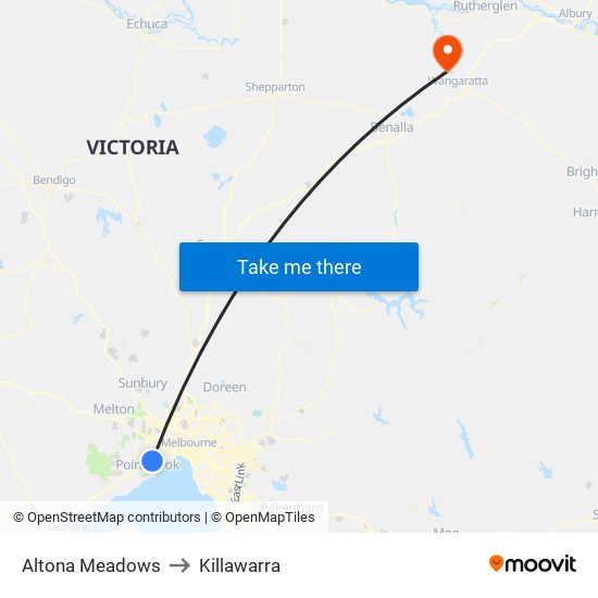 Altona Meadows to Killawarra map