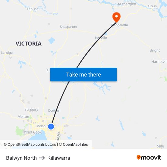 Balwyn North to Killawarra map