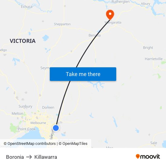 Boronia to Killawarra map