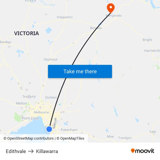 Edithvale to Killawarra map