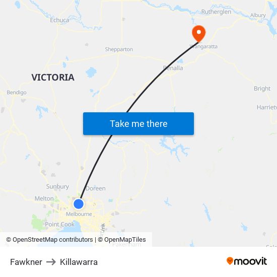 Fawkner to Killawarra map