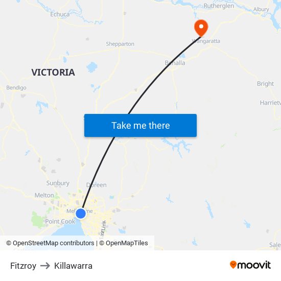 Fitzroy to Killawarra map