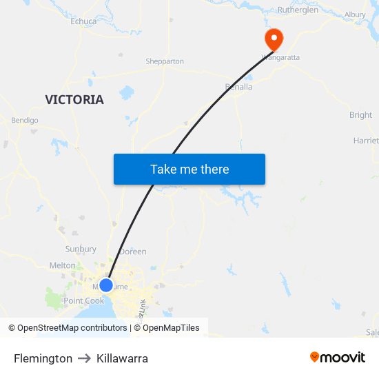 Flemington to Killawarra map