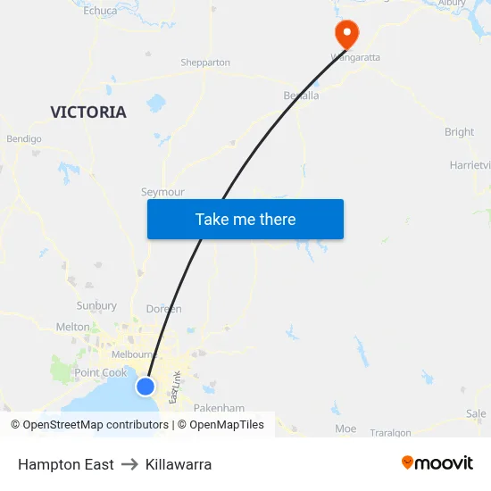 Hampton East to Killawarra map