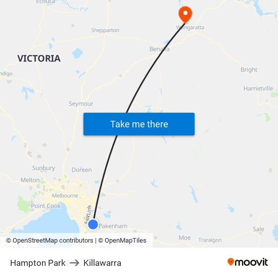 Hampton Park to Killawarra map