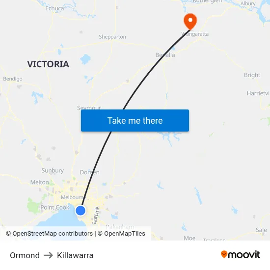 Ormond to Killawarra map