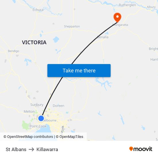 St Albans to Killawarra map