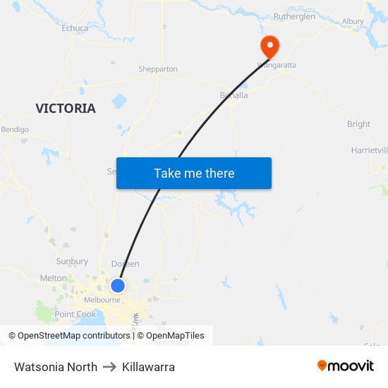 Watsonia North to Killawarra map