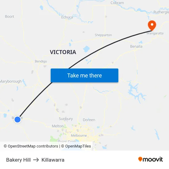Bakery Hill to Killawarra map