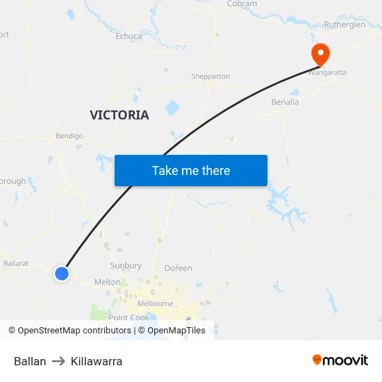 Ballan to Killawarra map