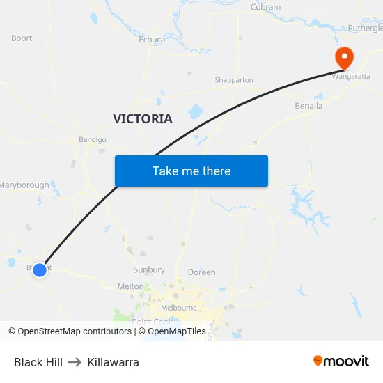 Black Hill to Killawarra map