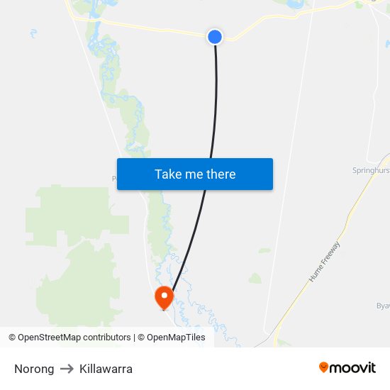 Norong to Killawarra map