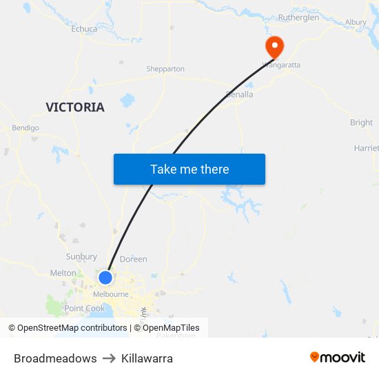 Broadmeadows to Killawarra map