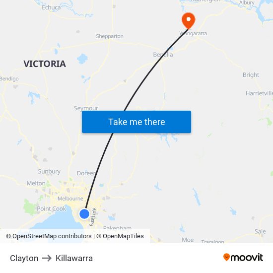 Clayton to Killawarra map