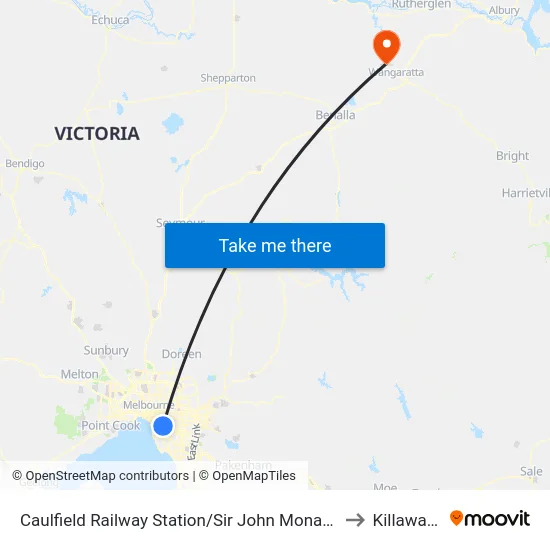 Caulfield Railway Station/Sir John Monash Dr to Killawarra map