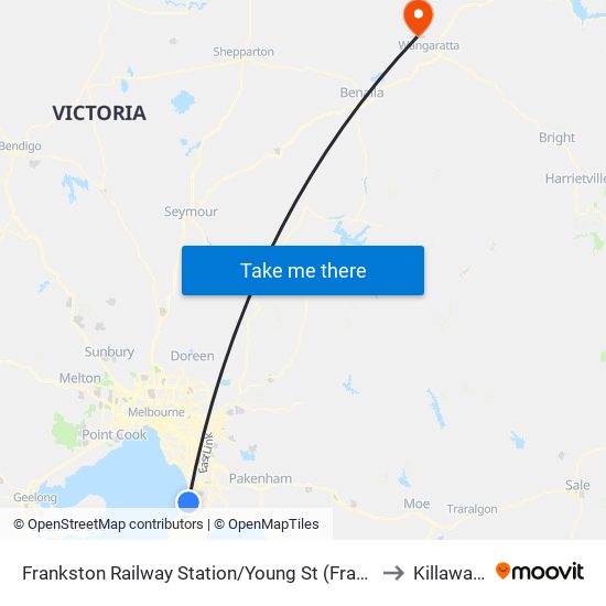 Frankston Railway Station/Young St (Frankston) to Killawarra map