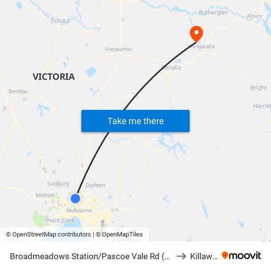 Broadmeadows Station/Pascoe Vale Rd (Broadmeadows) to Killawarra map