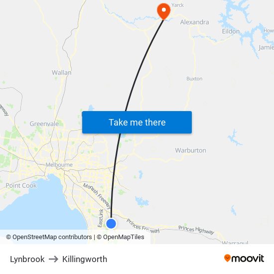 Lynbrook to Killingworth map