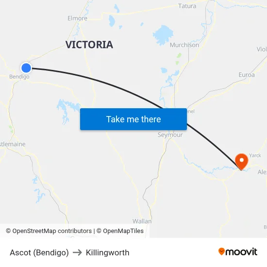 Ascot (Bendigo) to Killingworth map