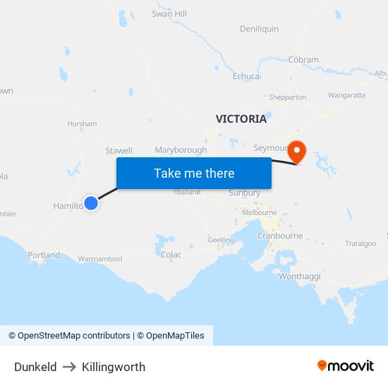 Dunkeld to Killingworth map