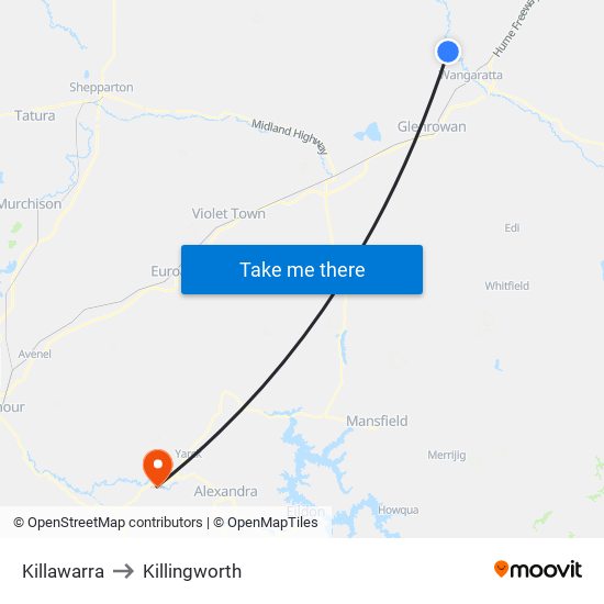 Killawarra to Killingworth map