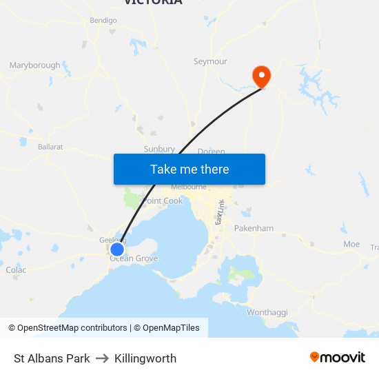 St Albans Park to Killingworth map