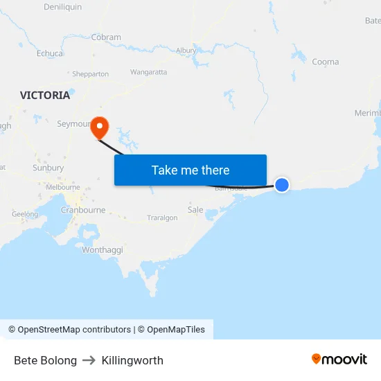 Bete Bolong to Killingworth map
