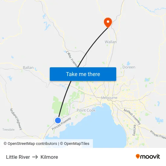 Little River to Kilmore map