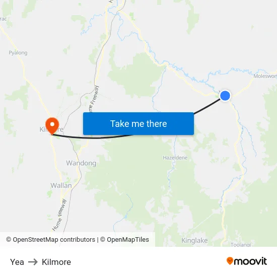 Yea to Kilmore map