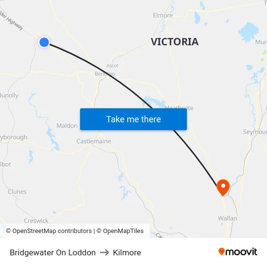 Bridgewater On Loddon to Kilmore map