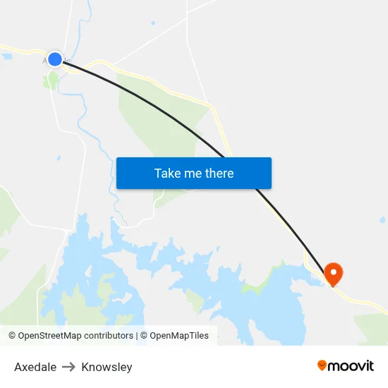 Axedale to Knowsley map