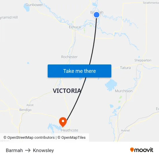Barmah to Knowsley map