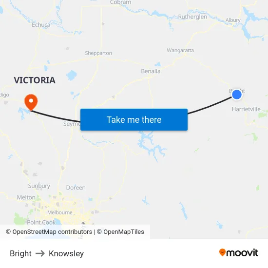 Bright to Knowsley map