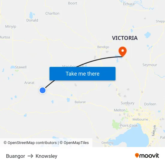 Buangor to Knowsley map