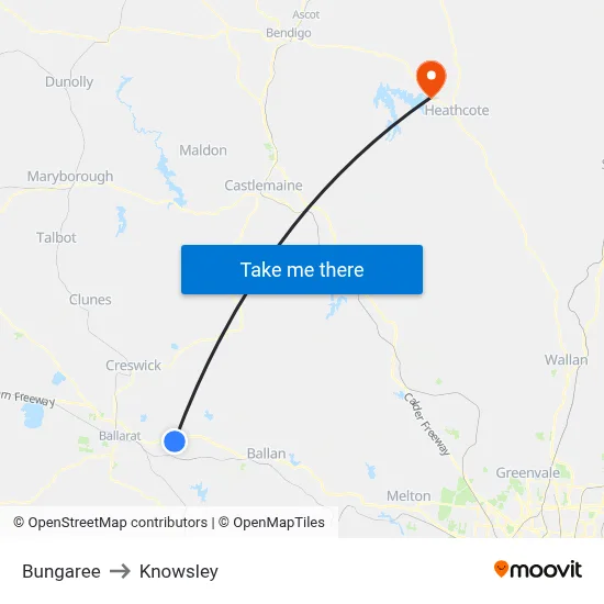 Bungaree to Knowsley map