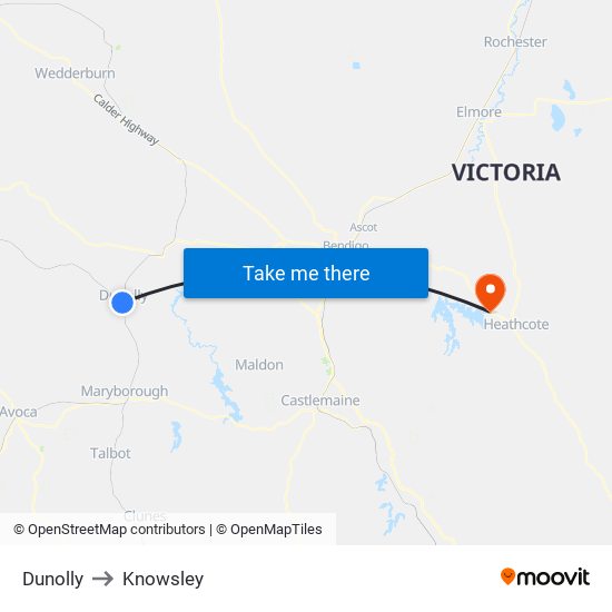 Dunolly to Knowsley map