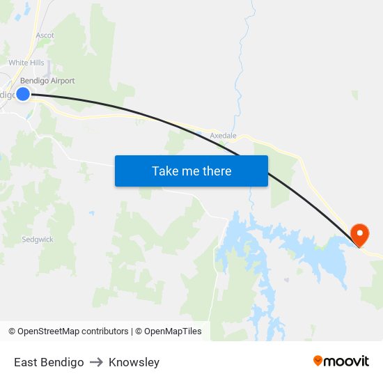 East Bendigo to Knowsley map