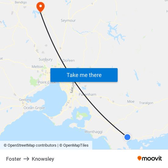 Foster to Knowsley map