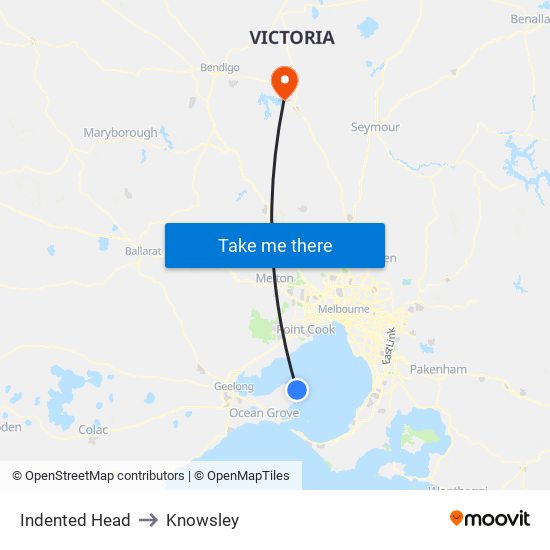 Indented Head to Knowsley map