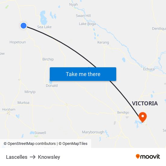 Lascelles to Knowsley map